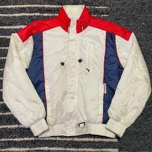 Ellesse Red White Blue Puffer Ski Jacket Size Medium 90s Retro Coat